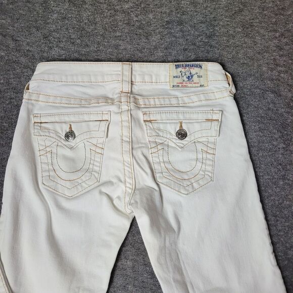 Vtg True Religion Womens 28×33 Skinny Jeans Flap Pockets Thick Stitch Low Raise - Picture 11 of 13
